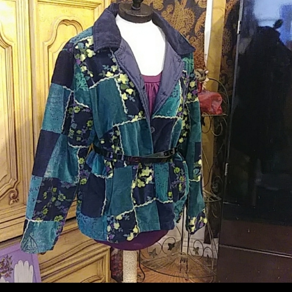 Womens Fall Patchwork Jacket Beautiful Colors Lon… - image 4